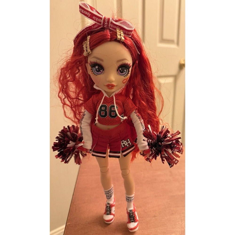 Rainbow High Ruby Anderson Cheerleader Doll MGA Articulated Red Cheer‎ pompoms